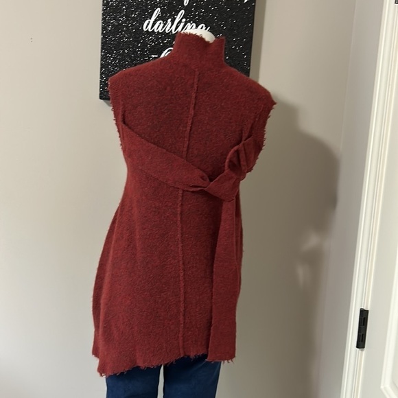 31 Phillip Lim Red Brick Belted Wool Turtleneck Sleeveless Sweater Yak sz XS - Picture 7 of 11